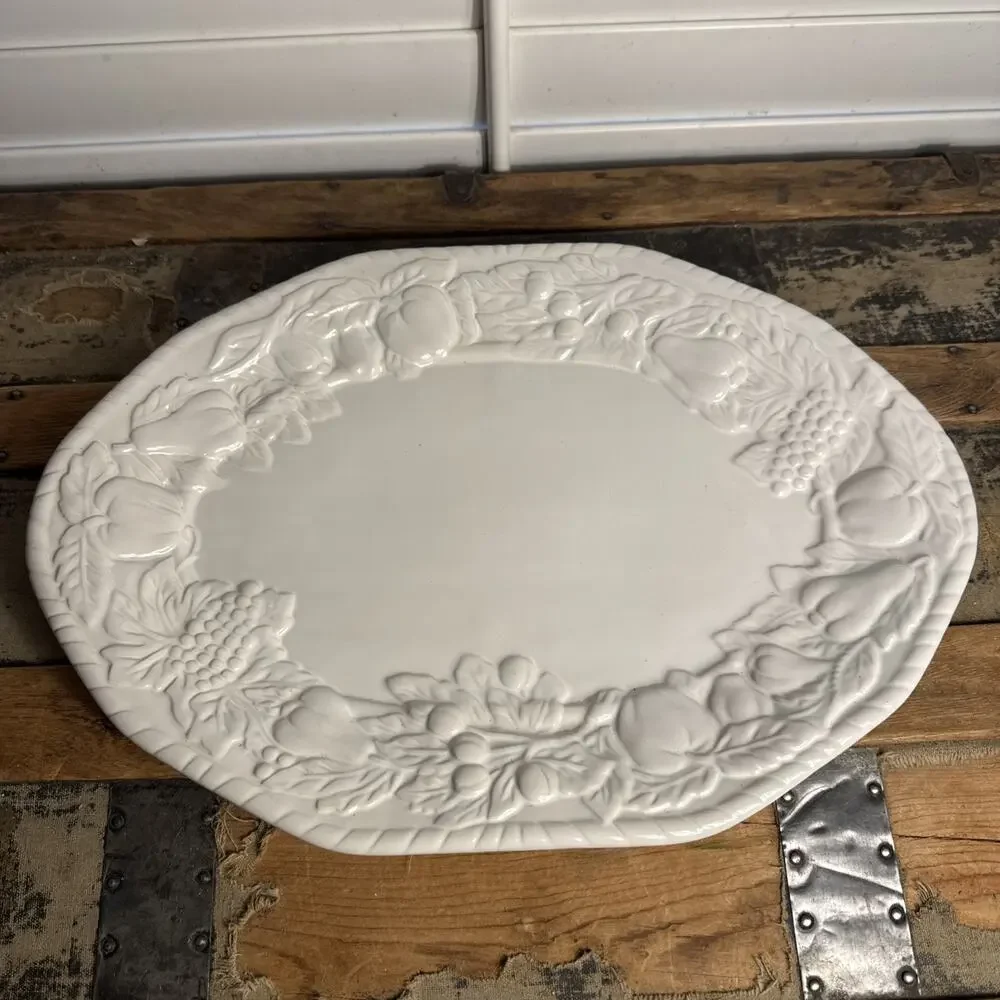 Invitations Nature White Handcrafted Replacement Serving Dish Plate